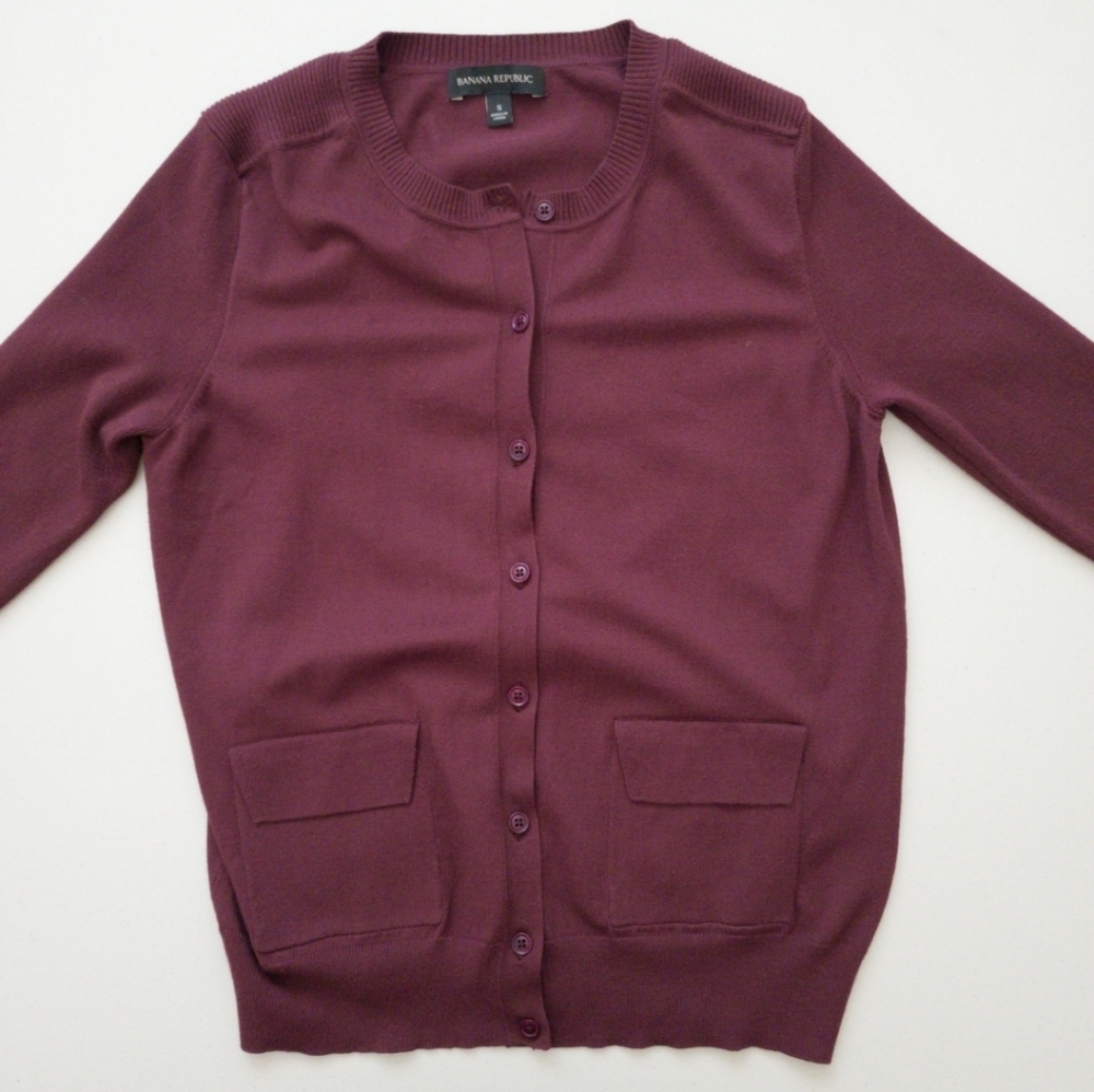 Banana Republic Red Long sleeve Cardigan